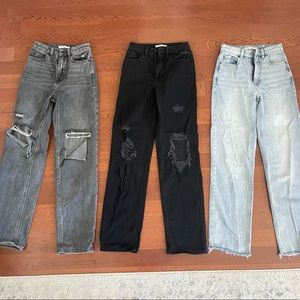 Three pair, like new Pac Sun 90’s Boyfriend Jeans